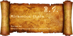 Mirkovics Itala névjegykártya